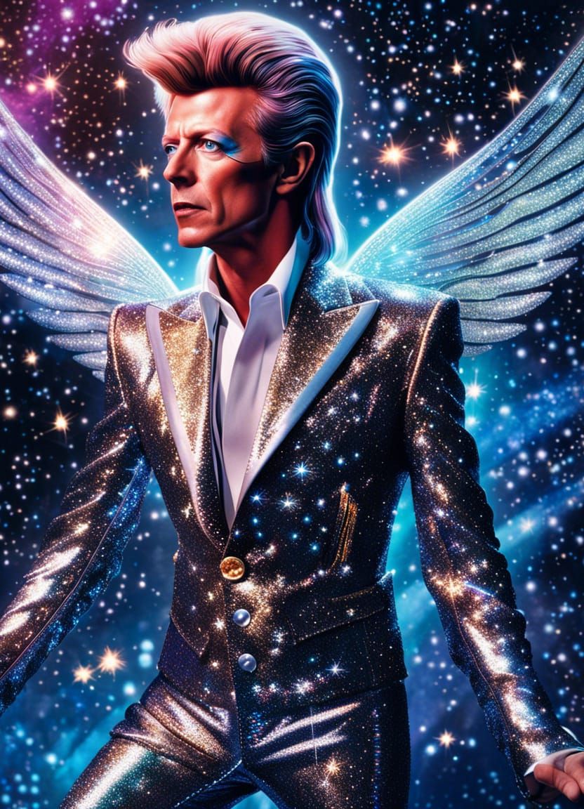 Major Tom's Glittery Flight Through the Cosmos