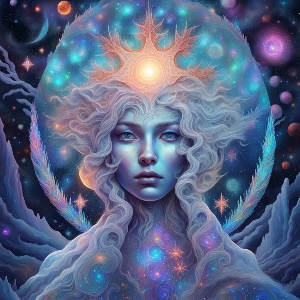 Holographic Winter Landscape in Astral Cosmic Style