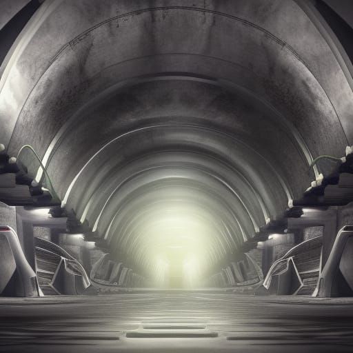 Sci-Fi Underground Tunnel: Digital Matte Painting