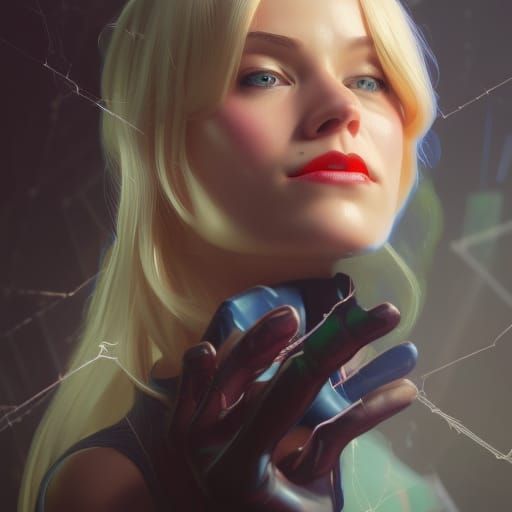 Hyperdetailed Spidergirl Portrait in Dynamic Lighting