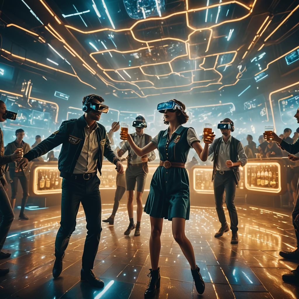 Futuristic Oktoberfest in Space: A Sci-Fi Film Still