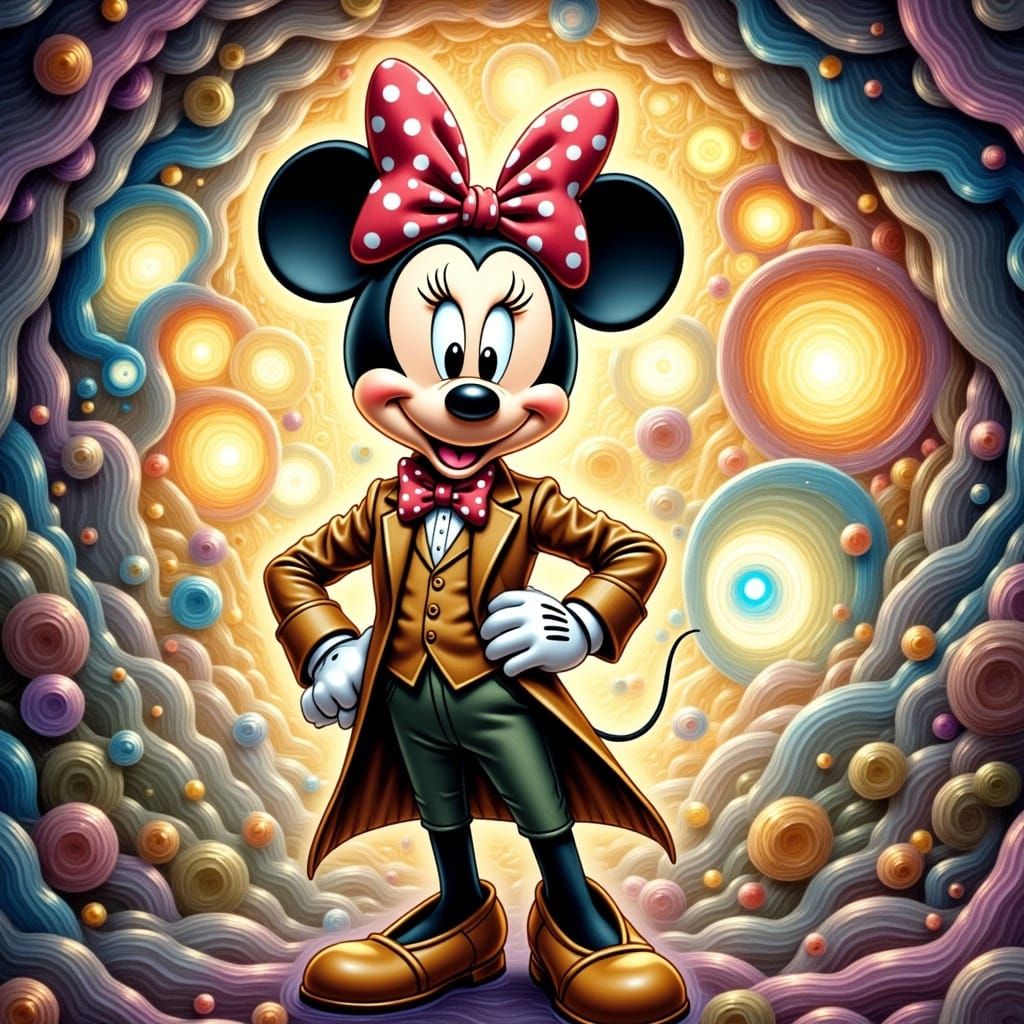 Minnie Mouse as Doctor Who in Psychedelic Art