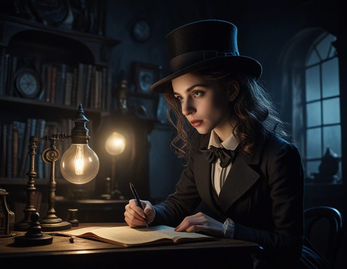 Whimsical Victorian Detective in a Gothic Dreamworld