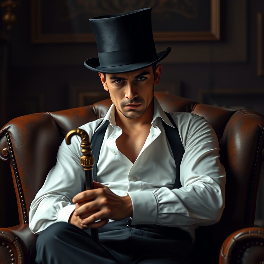 Machiavellian Gentleman in Luxurious Attire, Exuding Sophist...