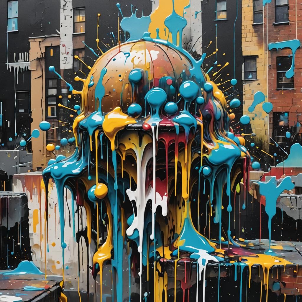 Melting Lard Cityscape: Bold Street Art