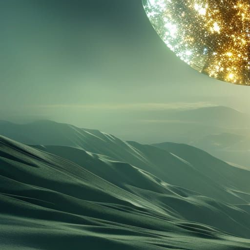 Crystalline Clock Radiates Sunlight in Digital Painting