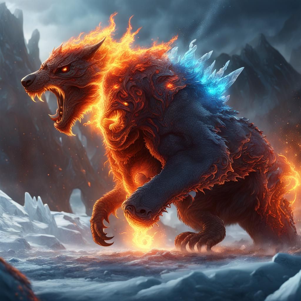 Epic Fire and Ice Elemental Battle