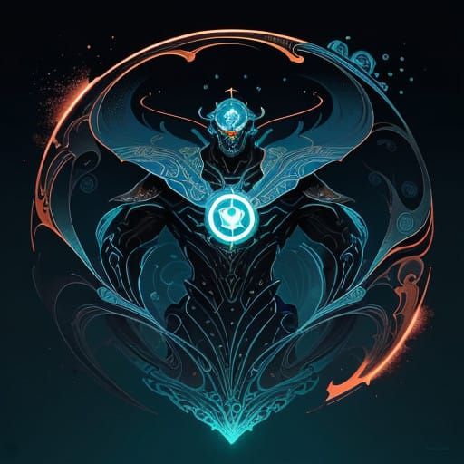 Radiant Immune Cell in Futuristic Art Style