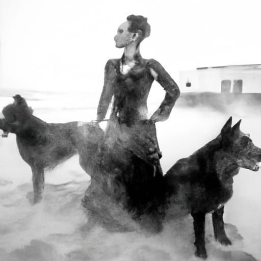 Gothic Model in Chaotic Tintype Photograph