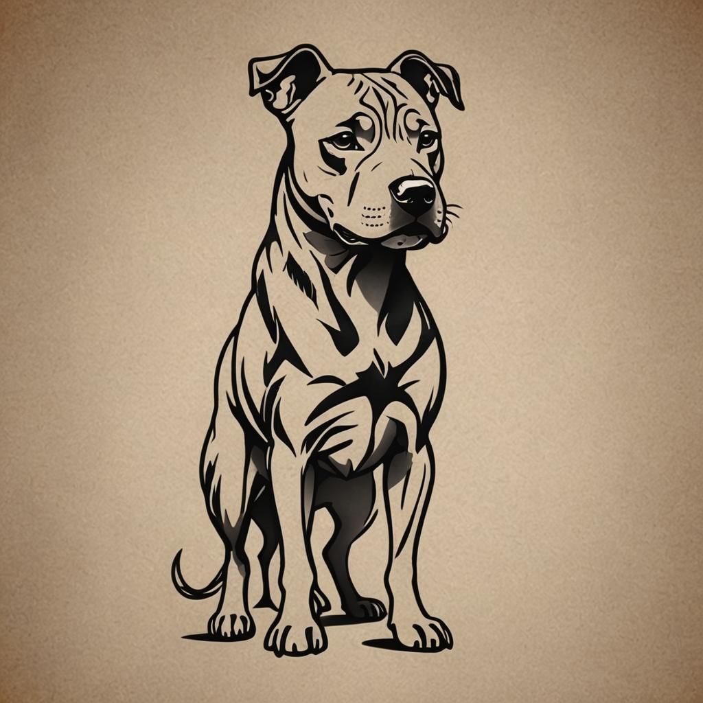 Tribal Tattoo of a Micro Pit Bull