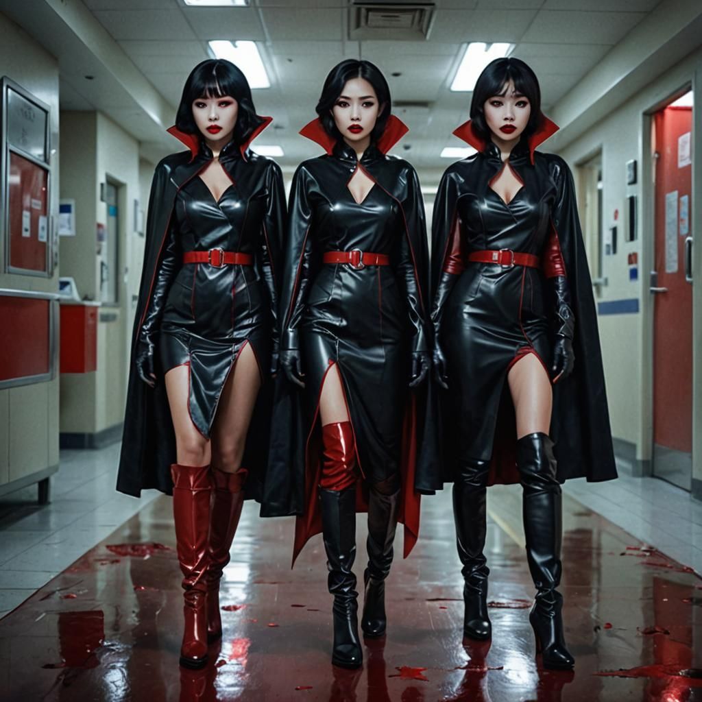 Vampire Nurses in a Dark Hospital: Cinematic Art