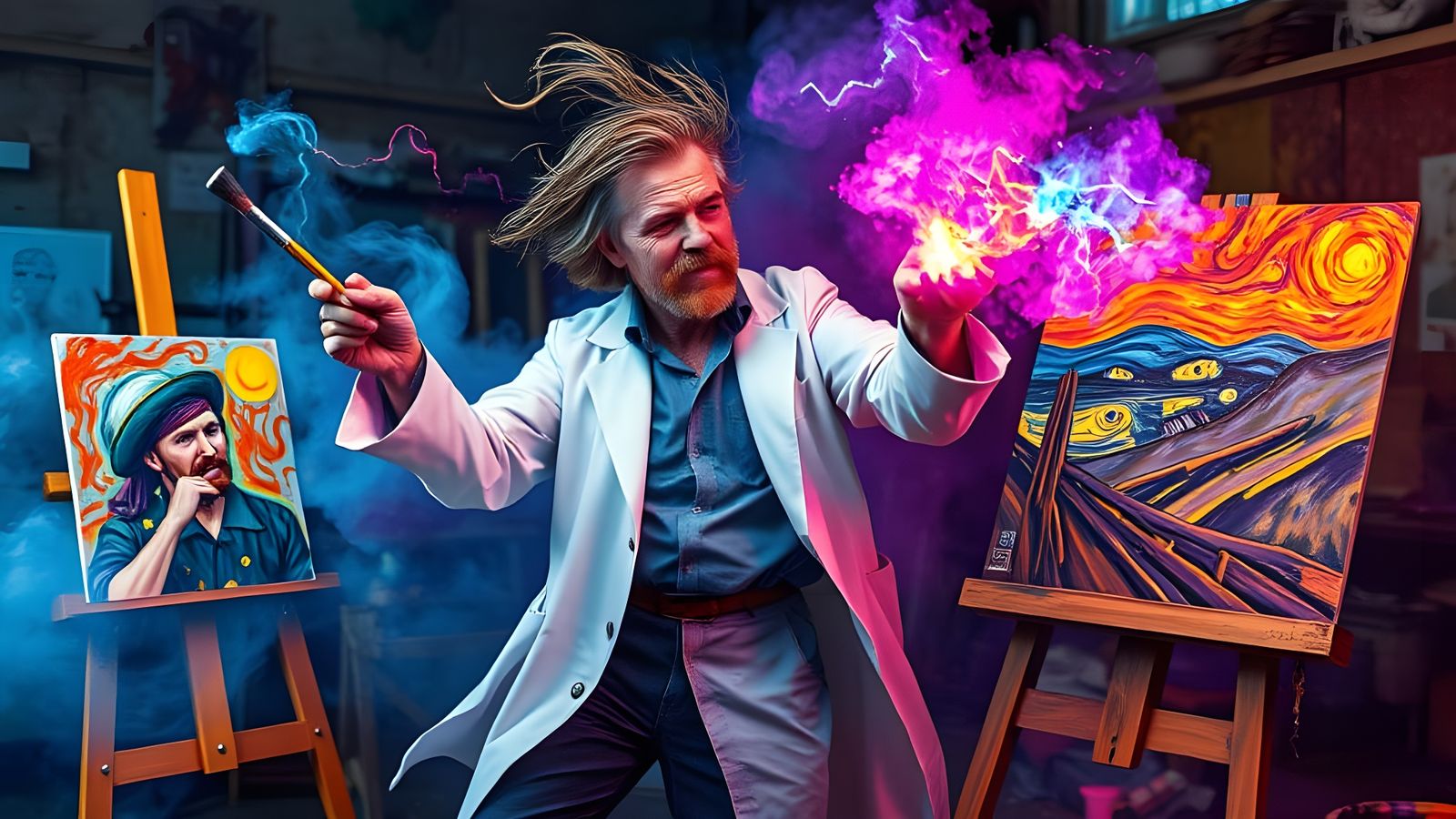 Van Gogh Painting with Explosive Creativity