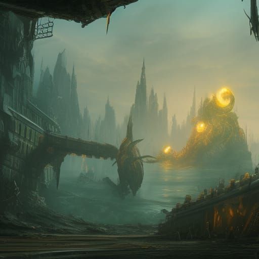 Detailed Matte Painting of a Tank in Fantasy Style