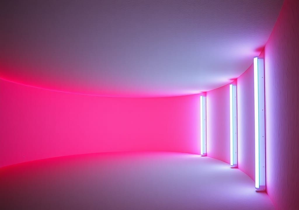 Rainbow Neon Tubes in Architectural Style