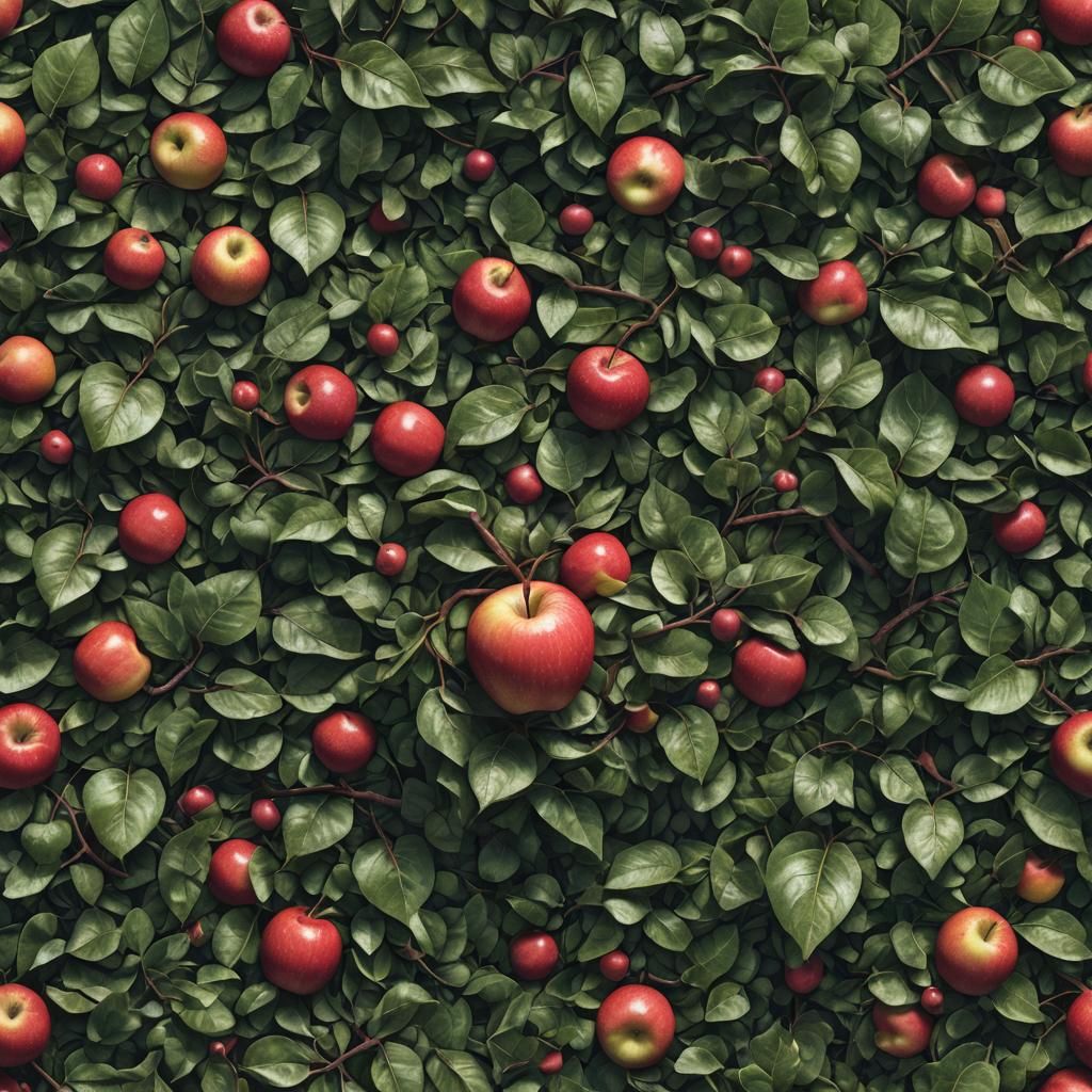 Apple in Leaves: Detailed Matte Painting