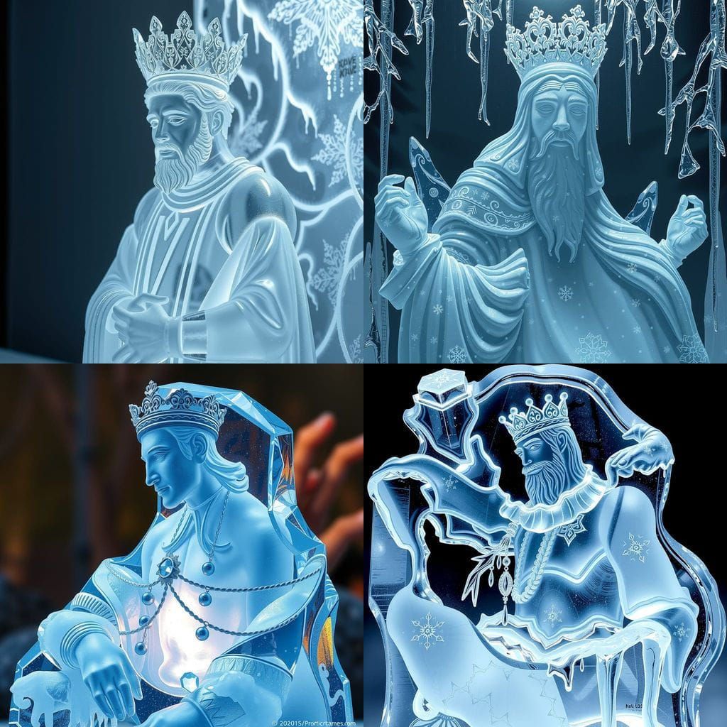 Melting Ice Sculpture: Detailed Character Portrait