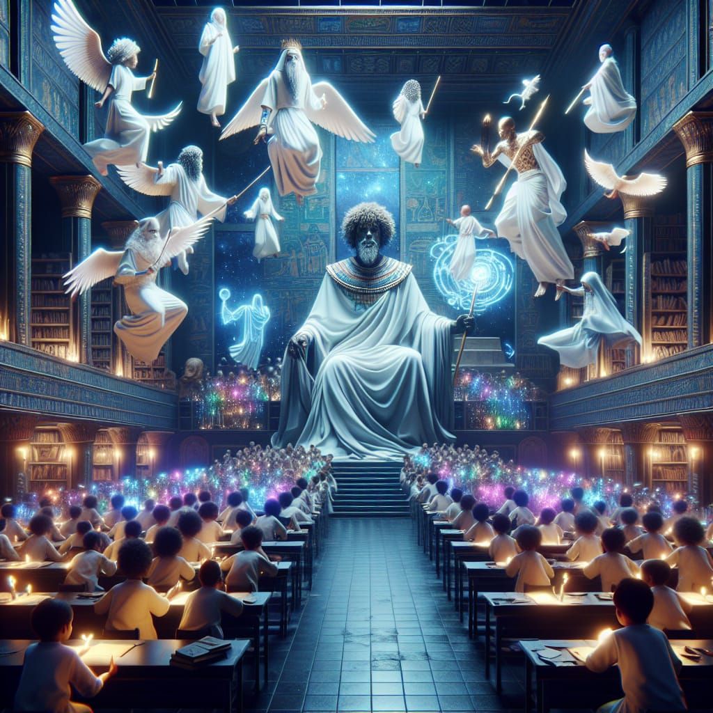 Black History Icons Teaching Magic: Hyperrealistic Oil Paint...