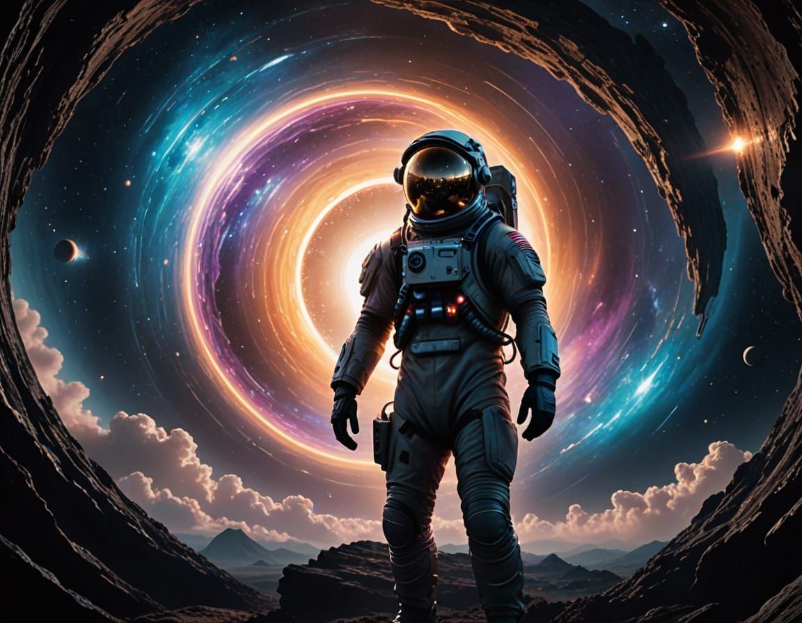 Astronaut at the Edge of a Cosmic Vortex in Hyper-Realistic ...