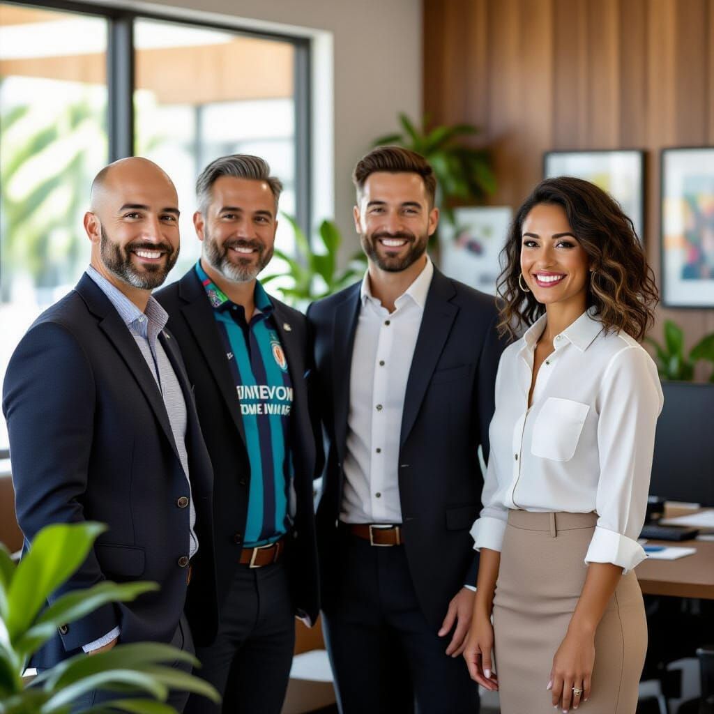 Diverse Team Collaborates in Bright School Principal's Offic...