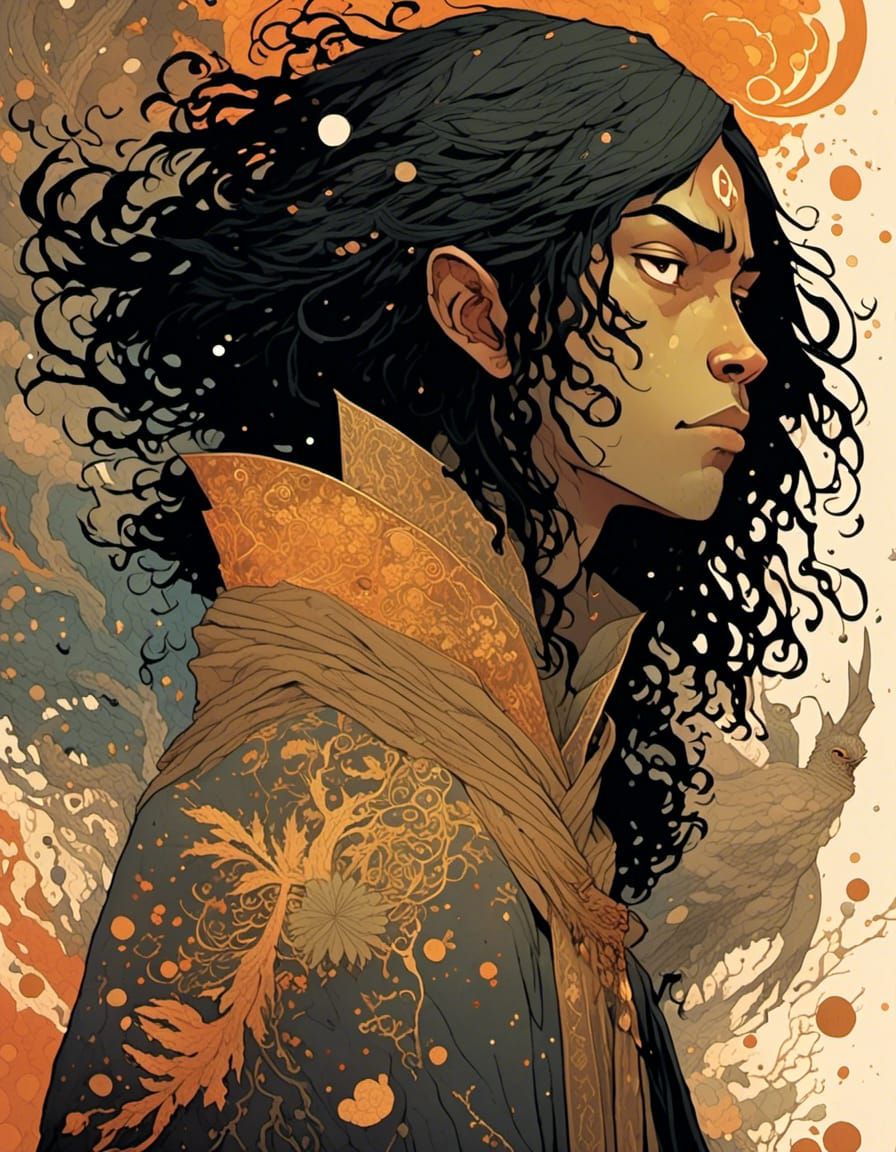 Time-Mage Portrait in Comic Indie Style