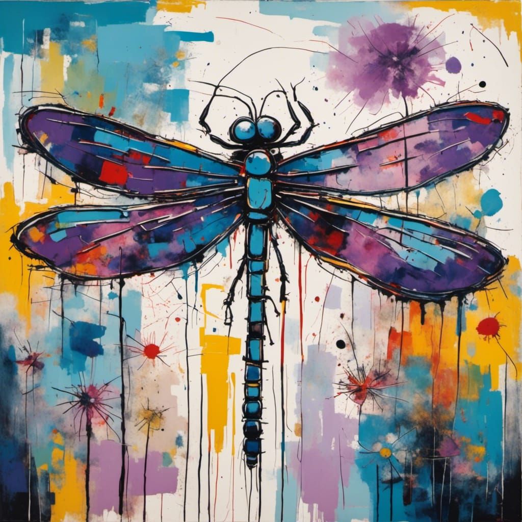 Holographic Dragonfly with Iridescent Texture
