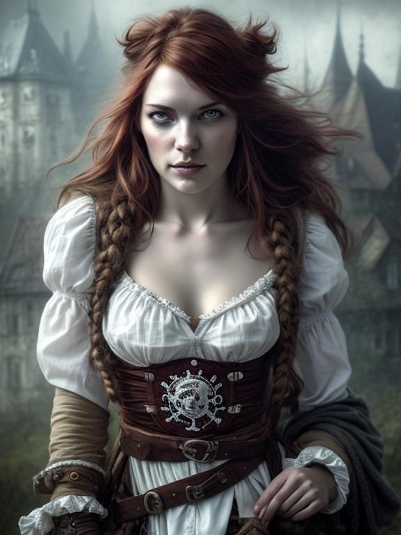 Intricate Portrait of German Pirate in Dirndl