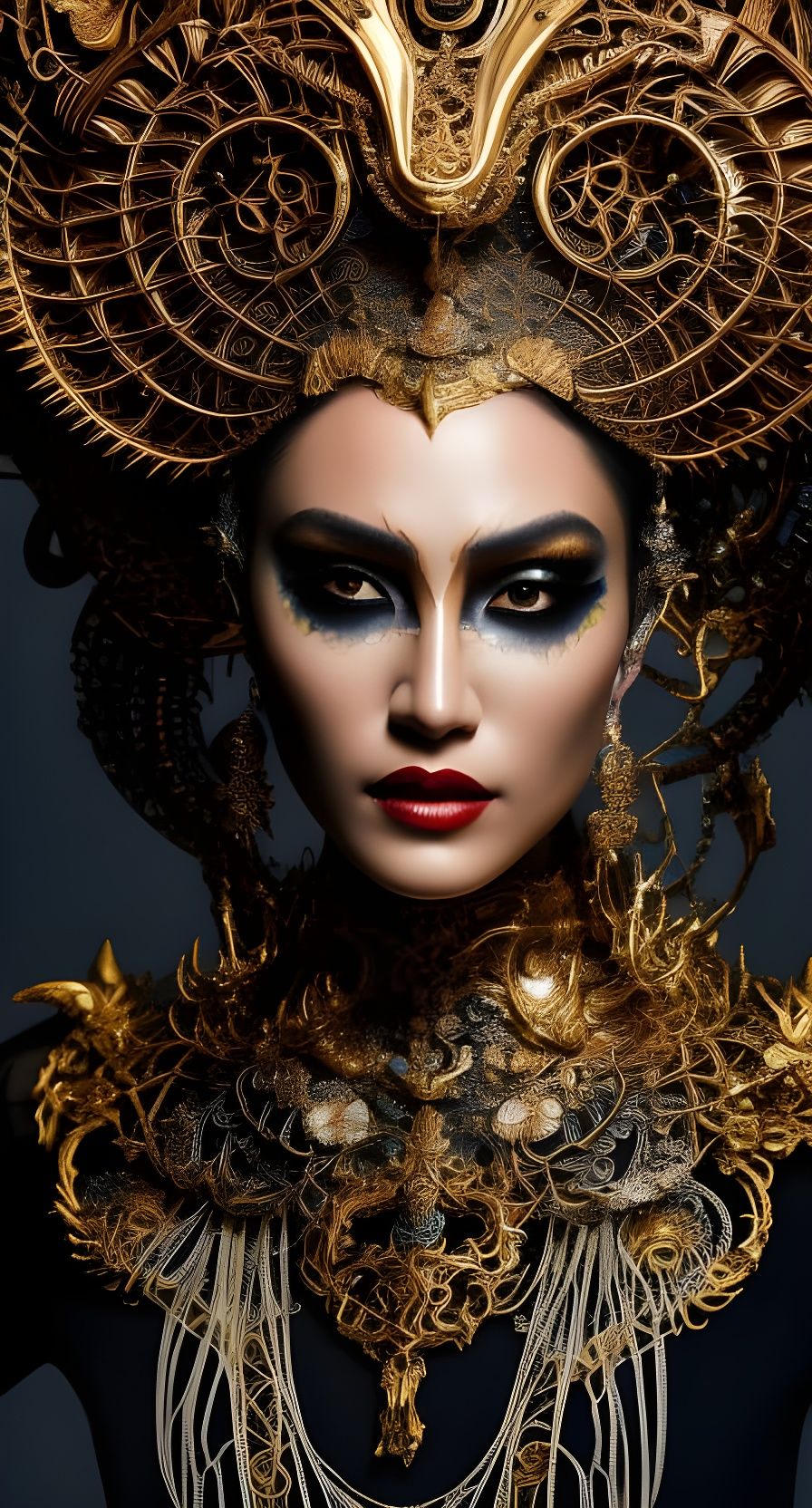 Fierce Woman with Filigree Bones and Magma