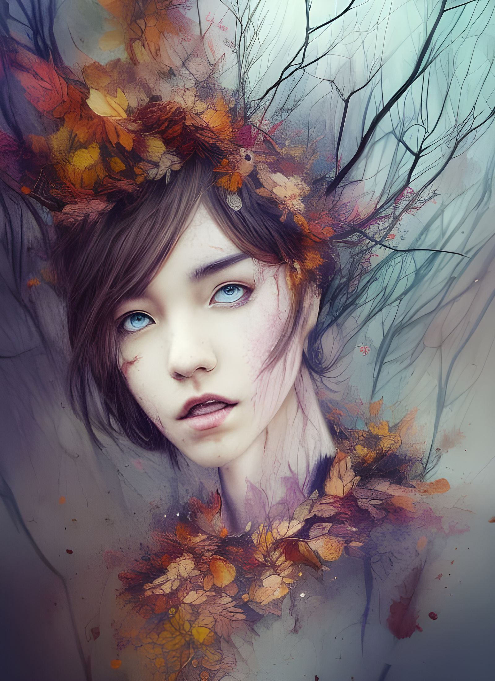 Magical Autumn Forestscape in Digital Illustration