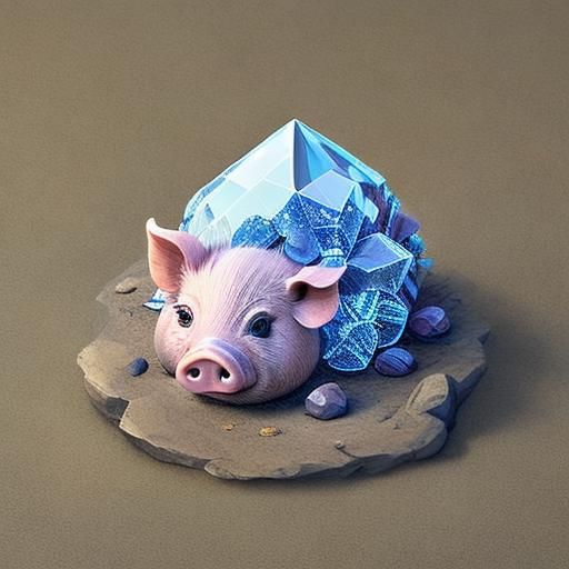 Piglet Encased in Crystalline Formation