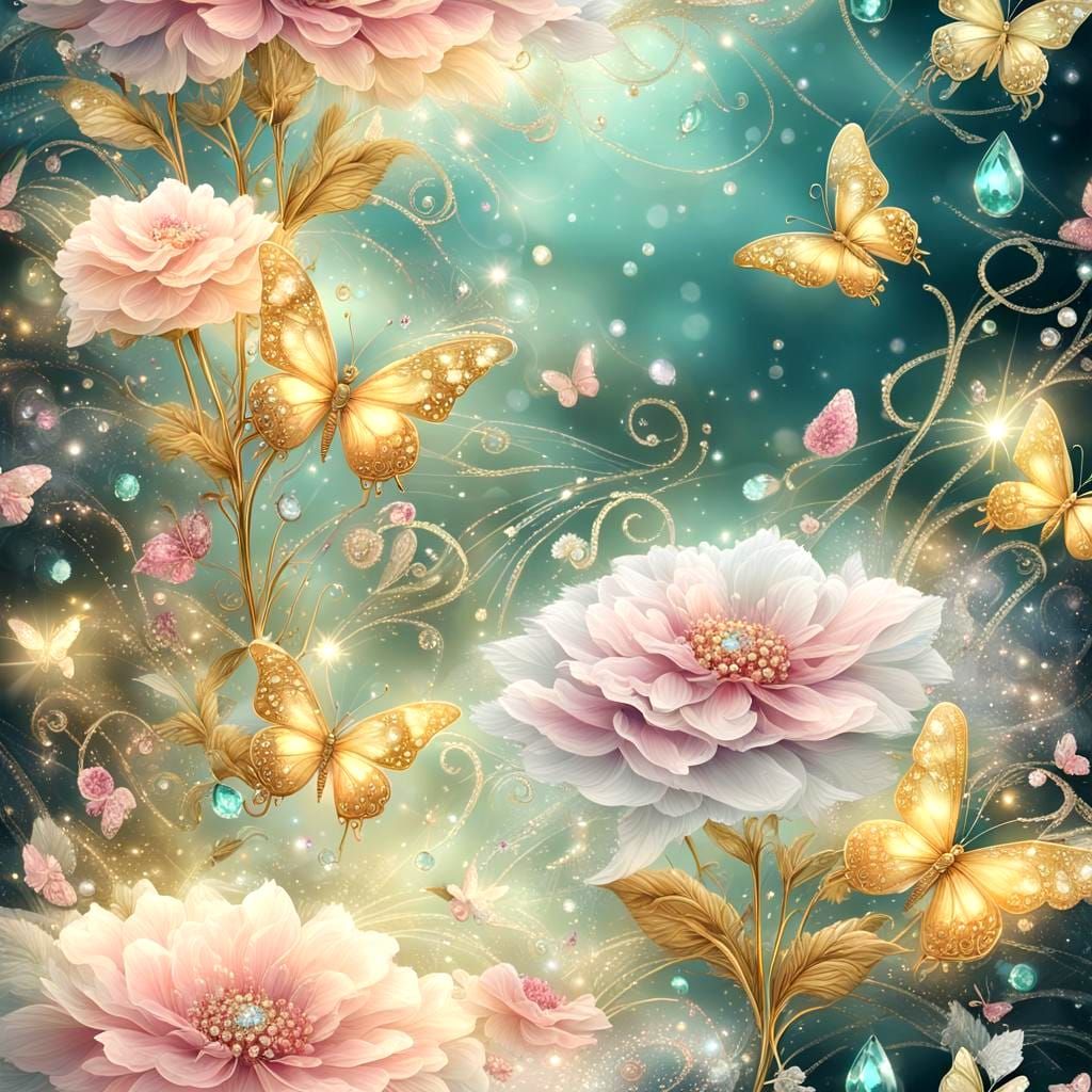 Luminous Jewel Garden in Soft Romantic Style