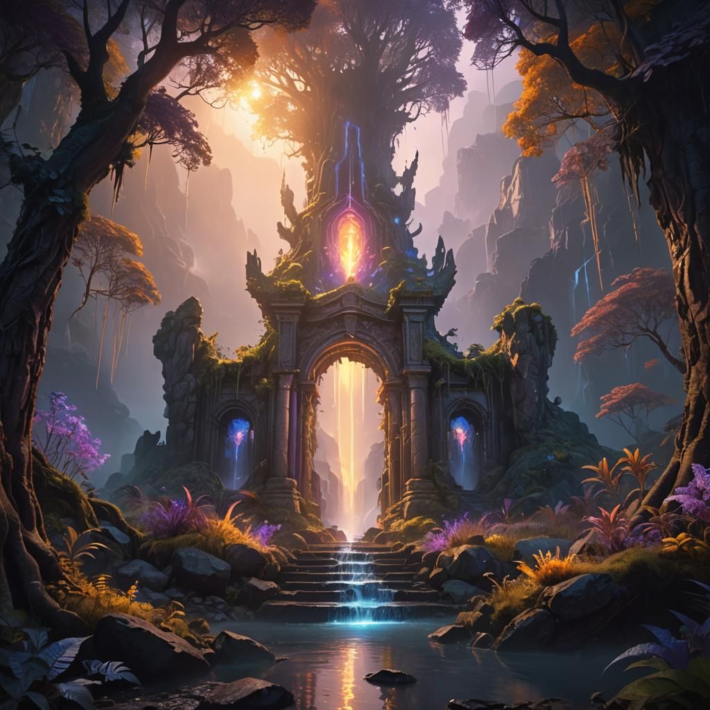 Mystical Forest Portal in Fantasy Concept Art