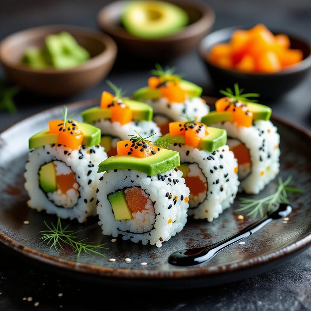 Vegan Quinoa Sushi Rolls Food Photography