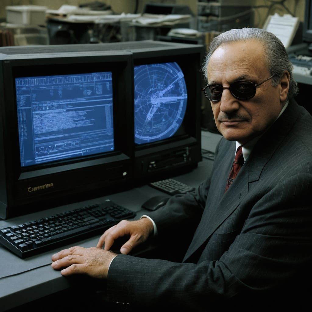 Carmine Falcone on a Darkened Batcomputer Screen