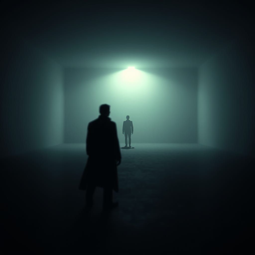 Mysterious Figure in Empty Liminal Room