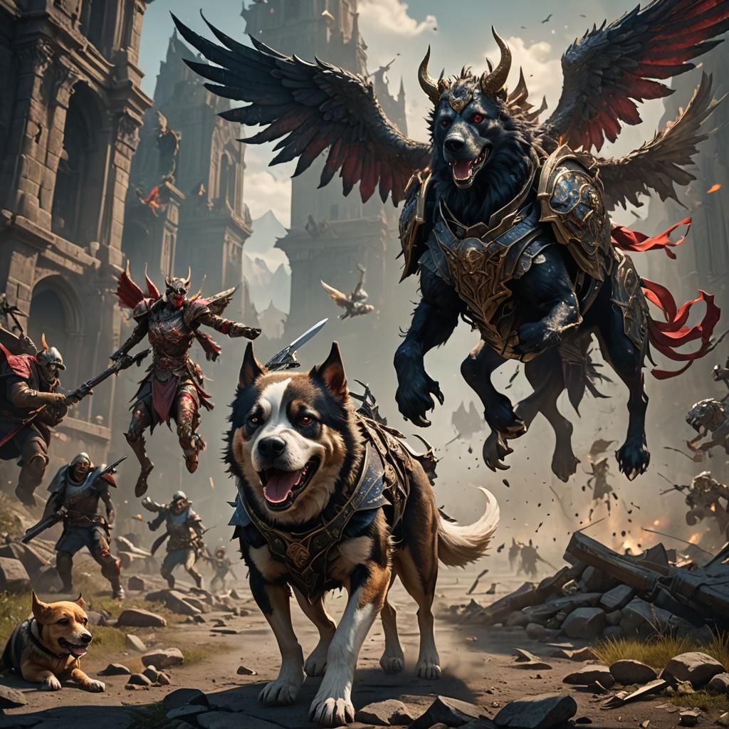 Epic Battle: Demon Dog Versus Angel Dog