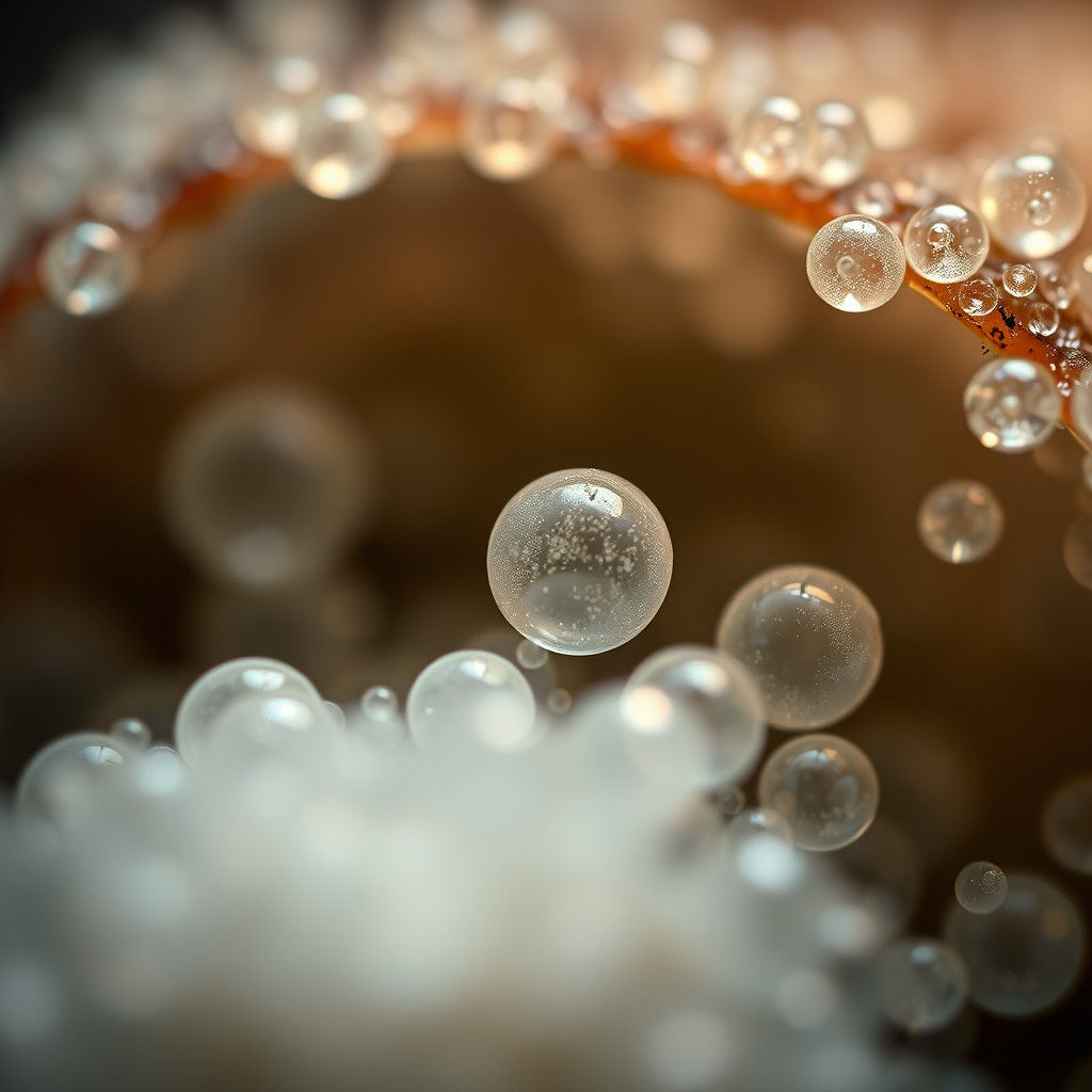 Glistening Frogspawn Macro Photograph in Ethereal Light