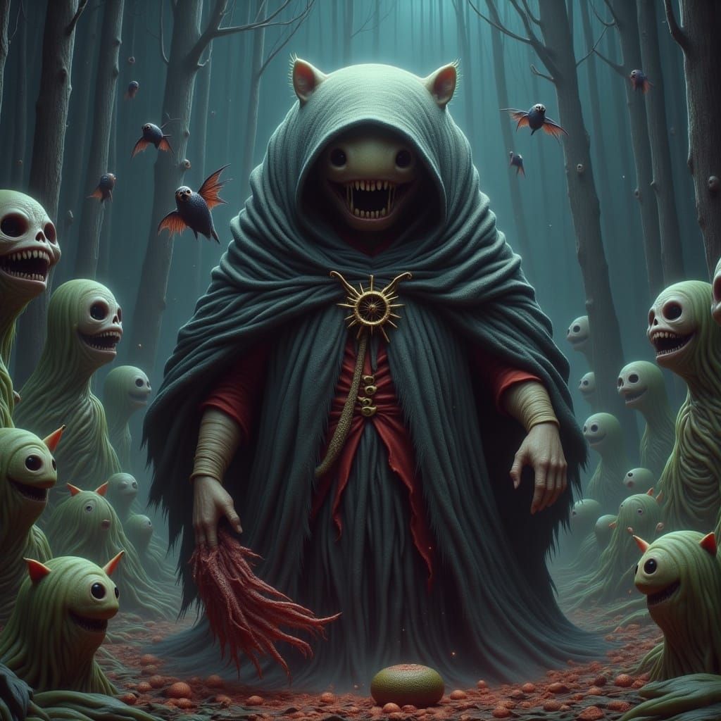 Cloaked Figure in Creepish Cute Lora Style