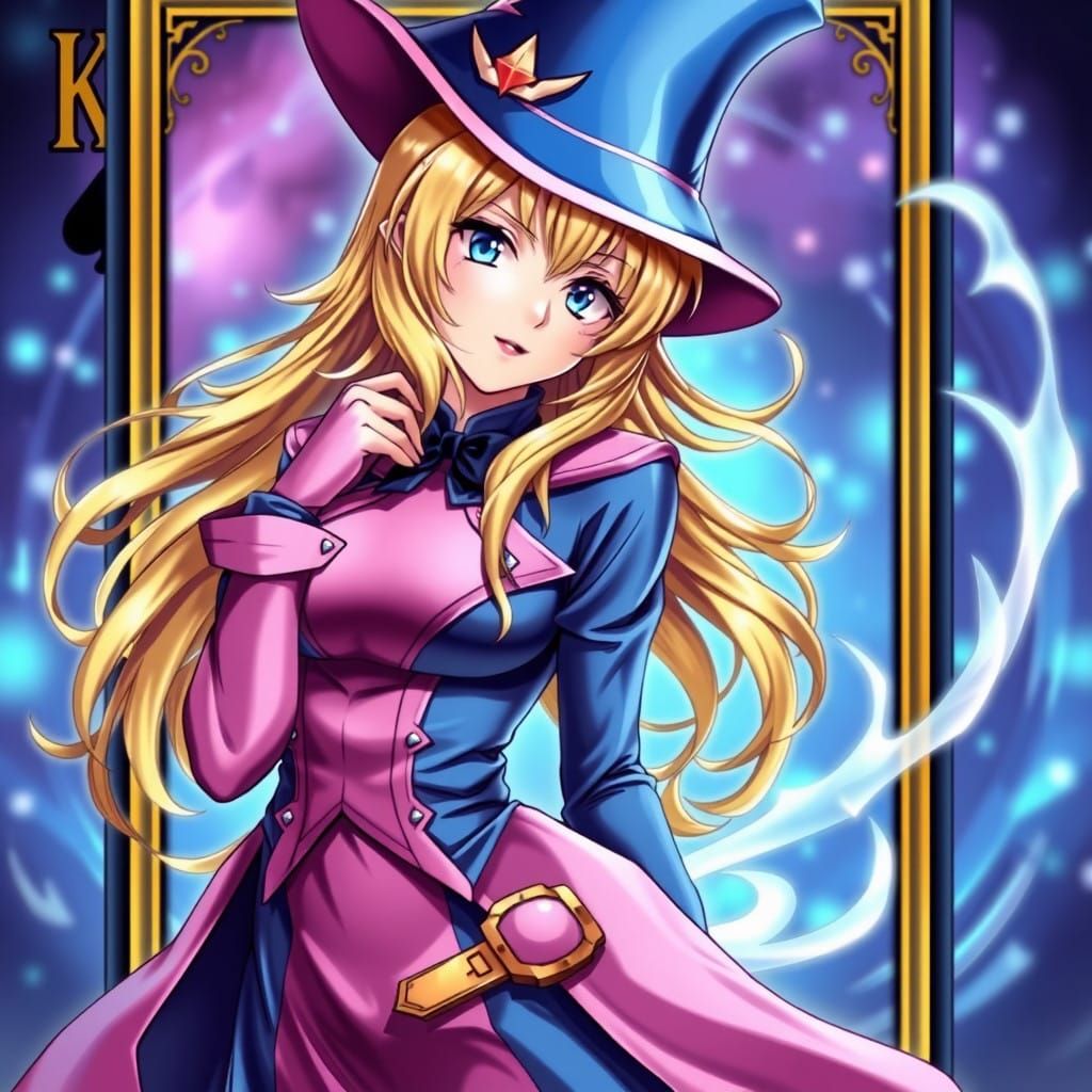Anime-Inspired Magic Card Featuring a Blonde Woman