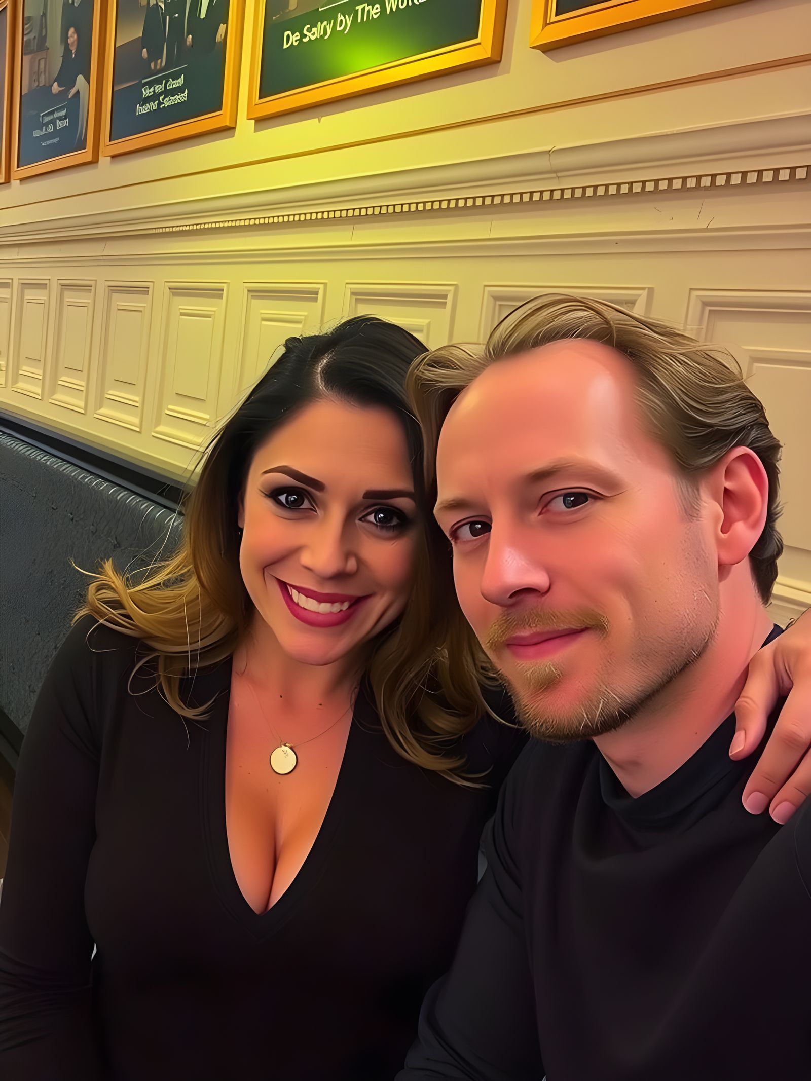 Smiling Couple Portrait in Warm, Soft Lighting