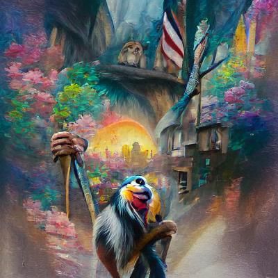 Rafiki in Luminous Landscape Style