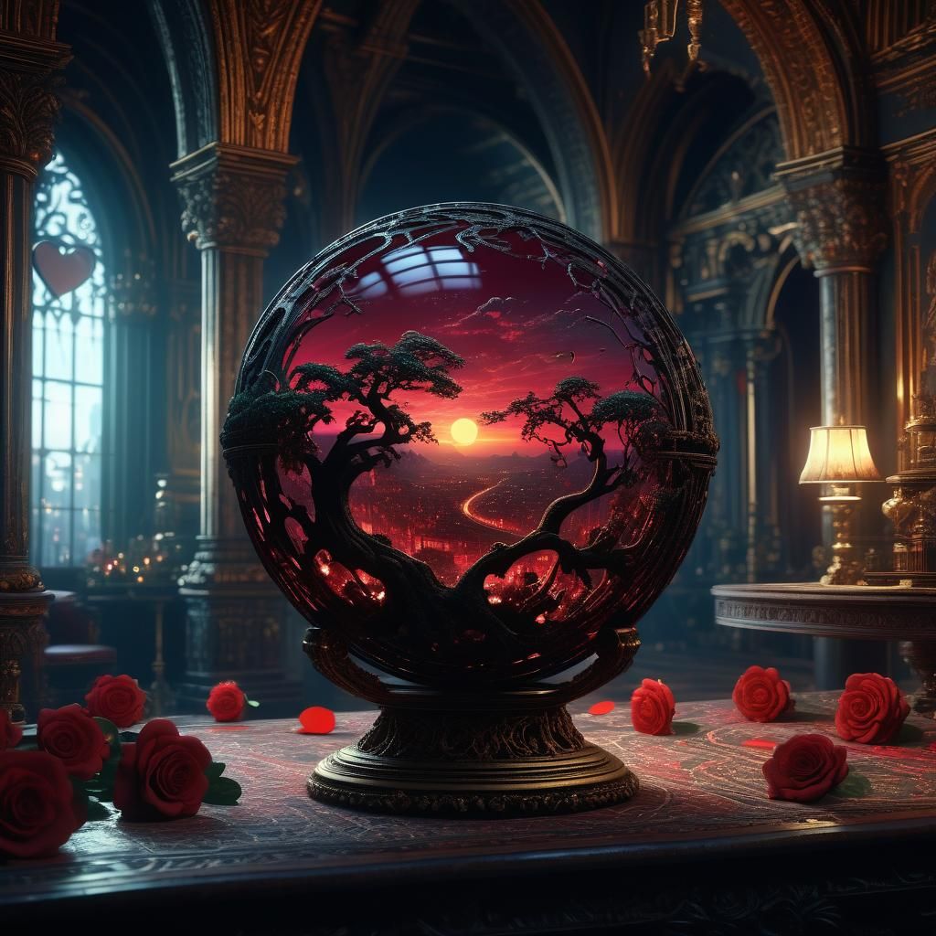 Epic Valentine Orb: Digital Matte Painting