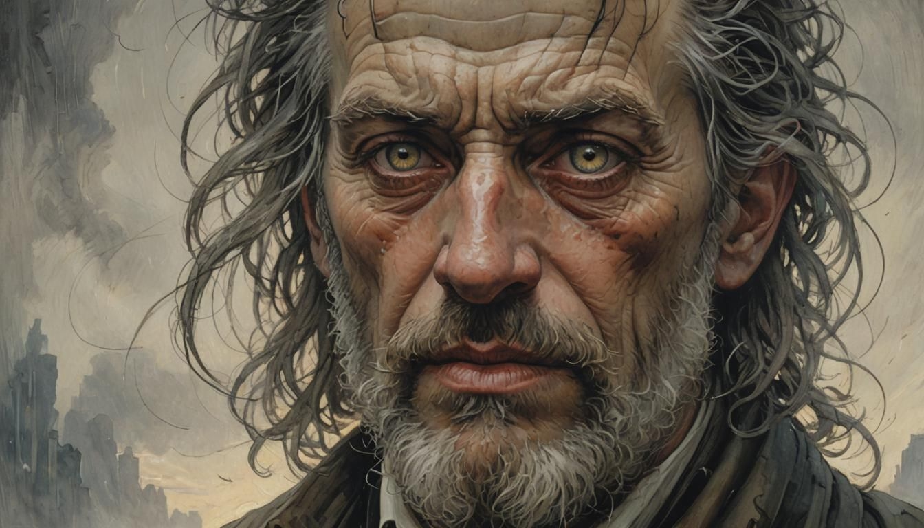 Intense Close-up: A Man Overwhelmed by Desire