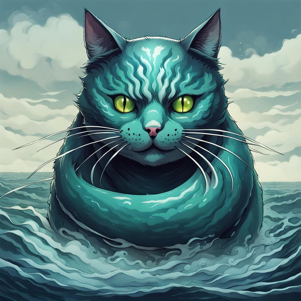 AI-Generated Leviathan Cat Image