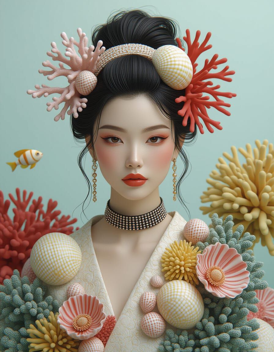 Coral Reef Zen Garden: Hyperrealistic Digital Art