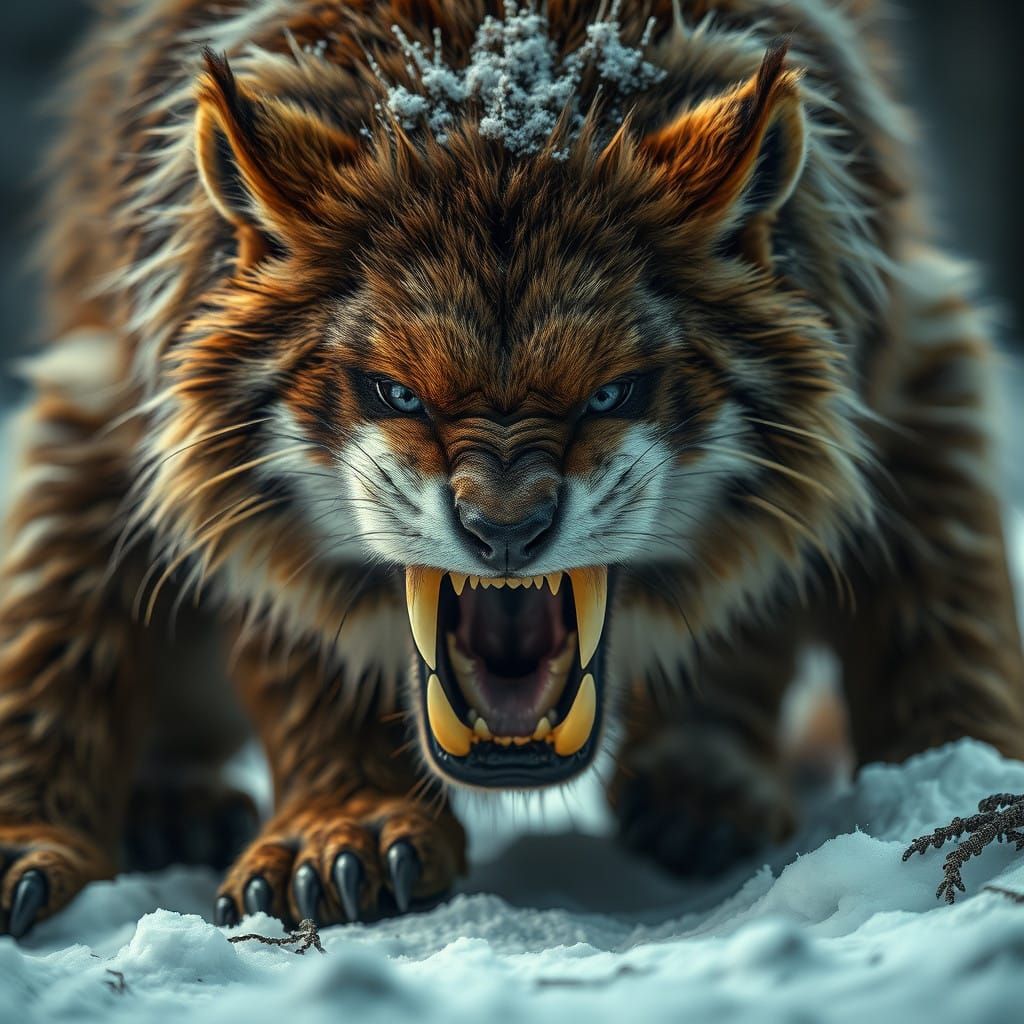 Hyperrealistic Portrait of a Carnivorous Beast