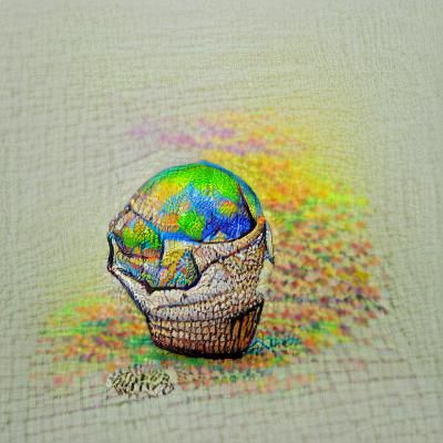 Earth and Skull Fusion: Minimalist Ink Drawing