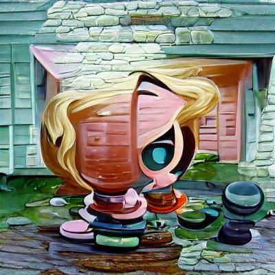 Powerpuff Girls: Witchy Cottagecore Oil Painting