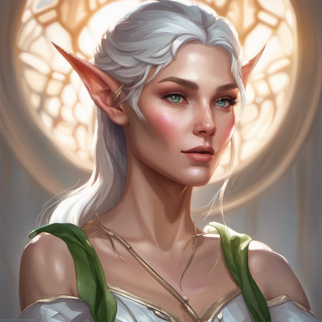 Detailed Portrait of a Beautiful Elf Woman