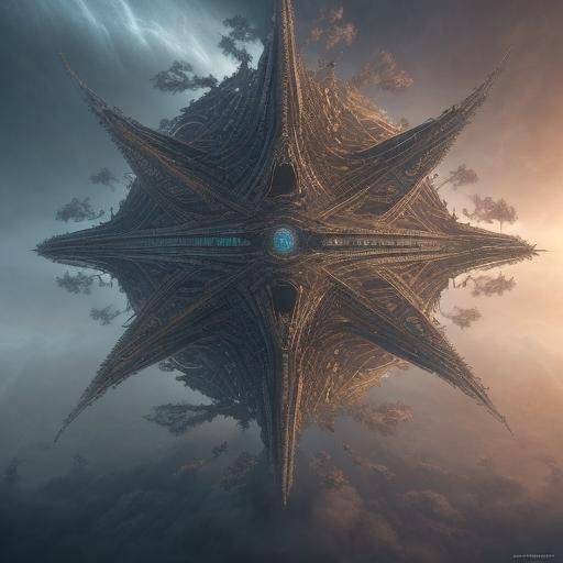Fractals Fill the Sky in Digital Matte Painting
