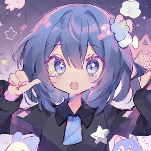 Cute Anime Girl Waving in Chibi Style